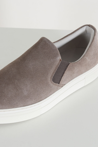 David Chunky Suede Slip On Sneaker Greige