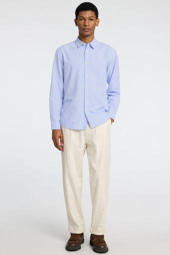 Slim Sun Linen Hemd LS Cashmere Blue / White