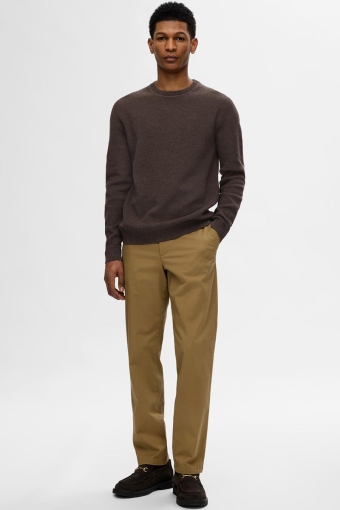 Ross Knit Structure Crew Neck Chocolate Torte