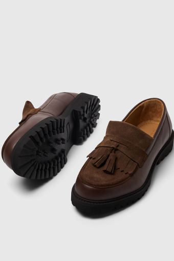 Hugo Mix Tassel Loafer Chocolate Brown