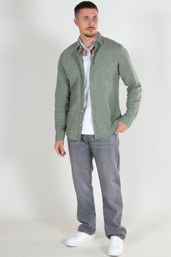 Caiden LS Linen Hemd Swamp