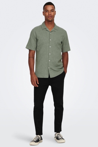 Caiden SS Resort Linen Hemd Swamp