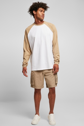 Organic Oversized Raglan Longsleeve White/Beige