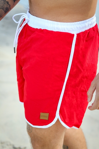 Retro Badehose Firered/White