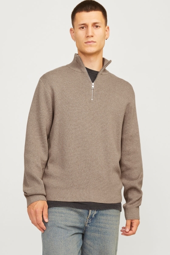 Milano Stitch Knit Half Zip Greige