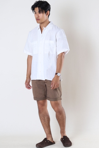 Camp Linen Resort Hemd SS Bright White