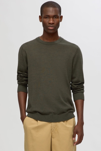 Tray LS Merino Knit Crew Neck Forest Night