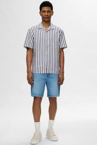 Relax New Linen Hemd SS Resort Sky Captain Stripe