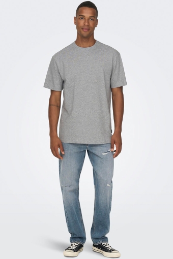 Fred Basic Oversize Tee Light Grey Melange