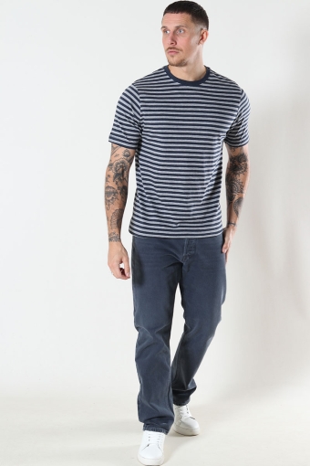 T-Hemd Striped Oxford Grey/Heather Blue