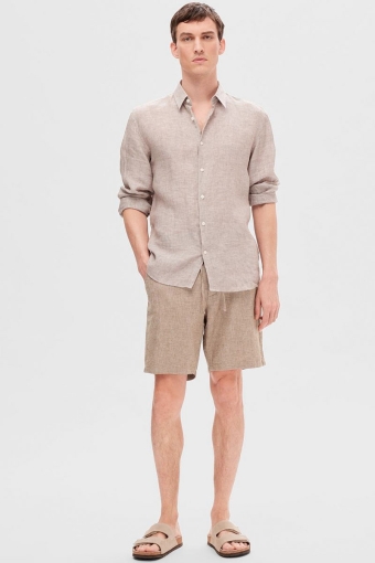 Regular Brody Linen Shorts Toffee