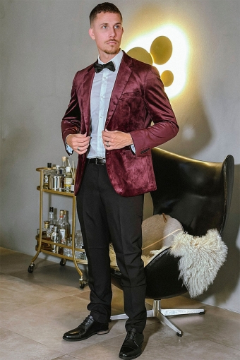 George velours Blazer Bordeaux