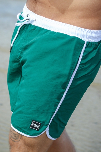 Retro Badehose White/Green