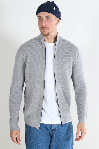 Valencia Knit Full  Zip Light Grey Melange