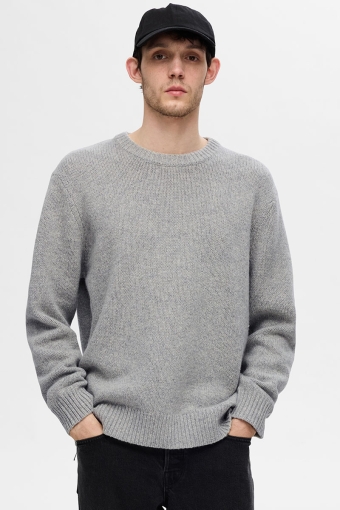 Cody Knit LS Relaxed Crew Neck Light Grey Melange