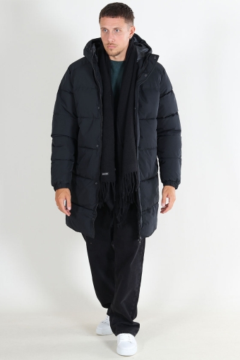 Bradley Long Puffer Hood Black