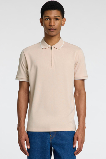 Fave Zip Sport Polo SS Oatmeal