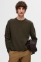 Selected Ross Knit Structure Crew Neck Forest Night